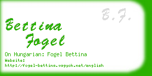 bettina fogel business card
